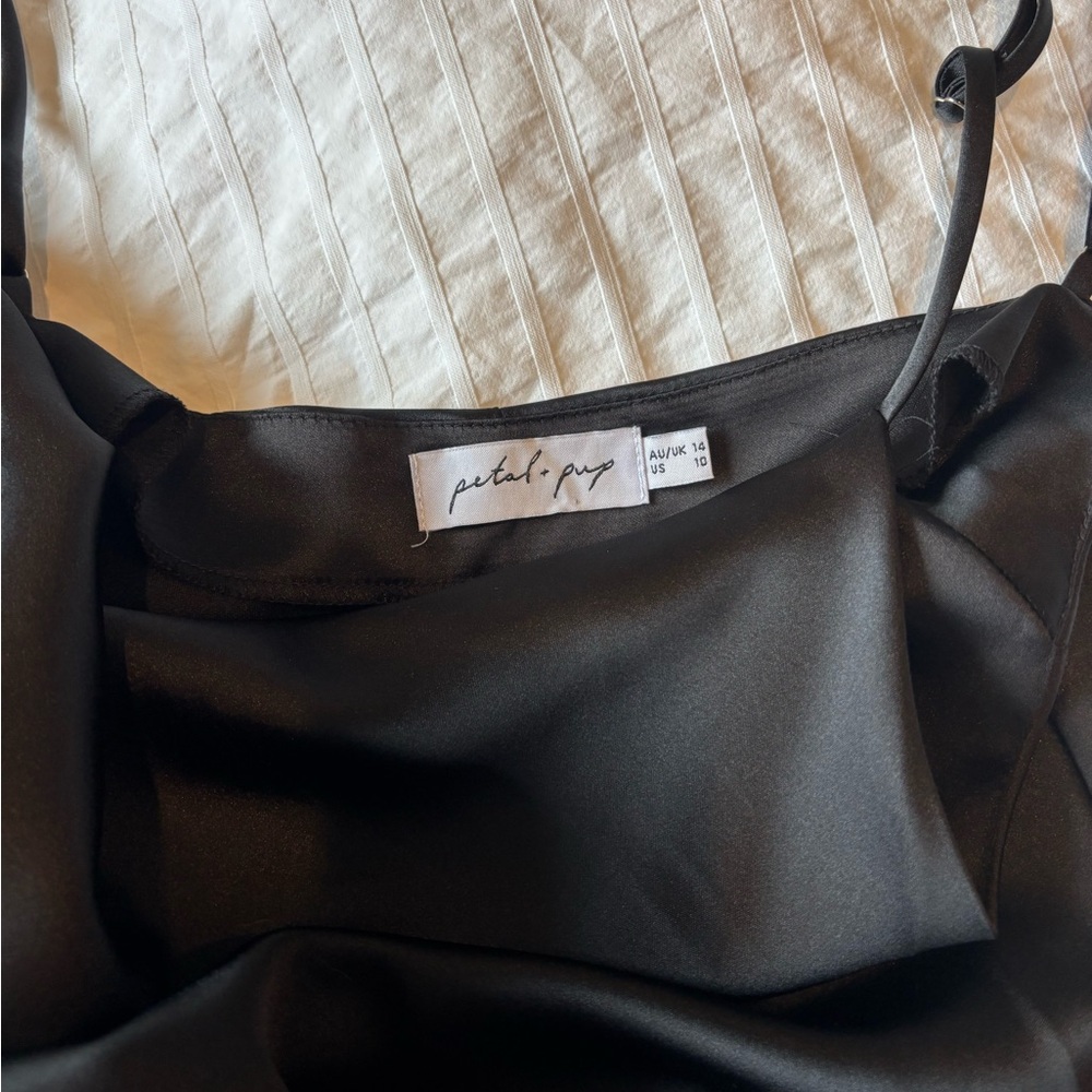 Petal & Pup Elegant Black Satin Dress - Picture 8 of 8